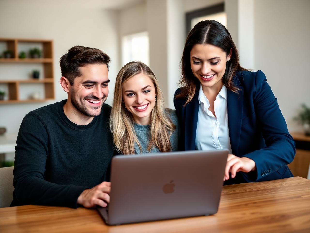 Couple using mortgage planning tools with an advisor
